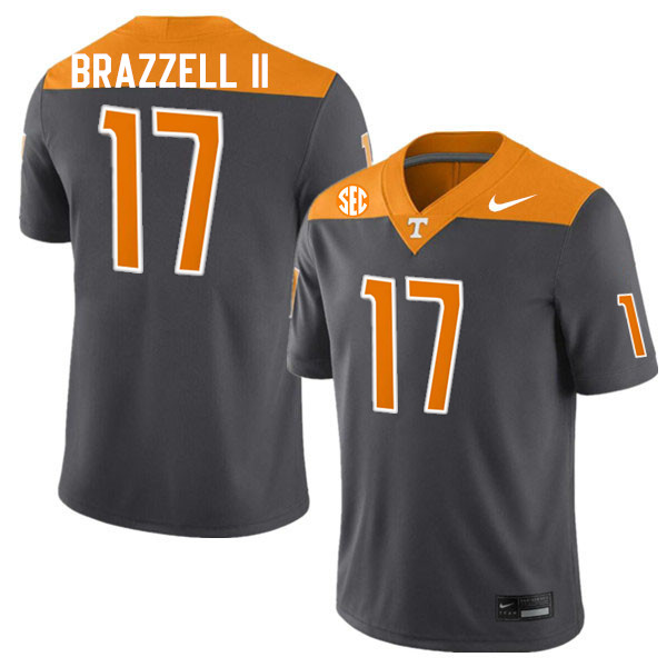 Men #17 Chris Brazzell II Tennessee Volunteers College Football Jerseys Stitched-Anthracite